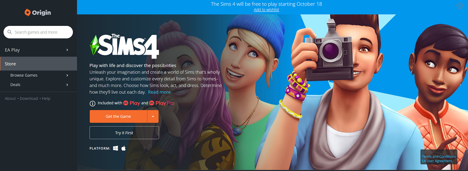 《模擬市民4》本體遊戲永久免費 10月18日開始