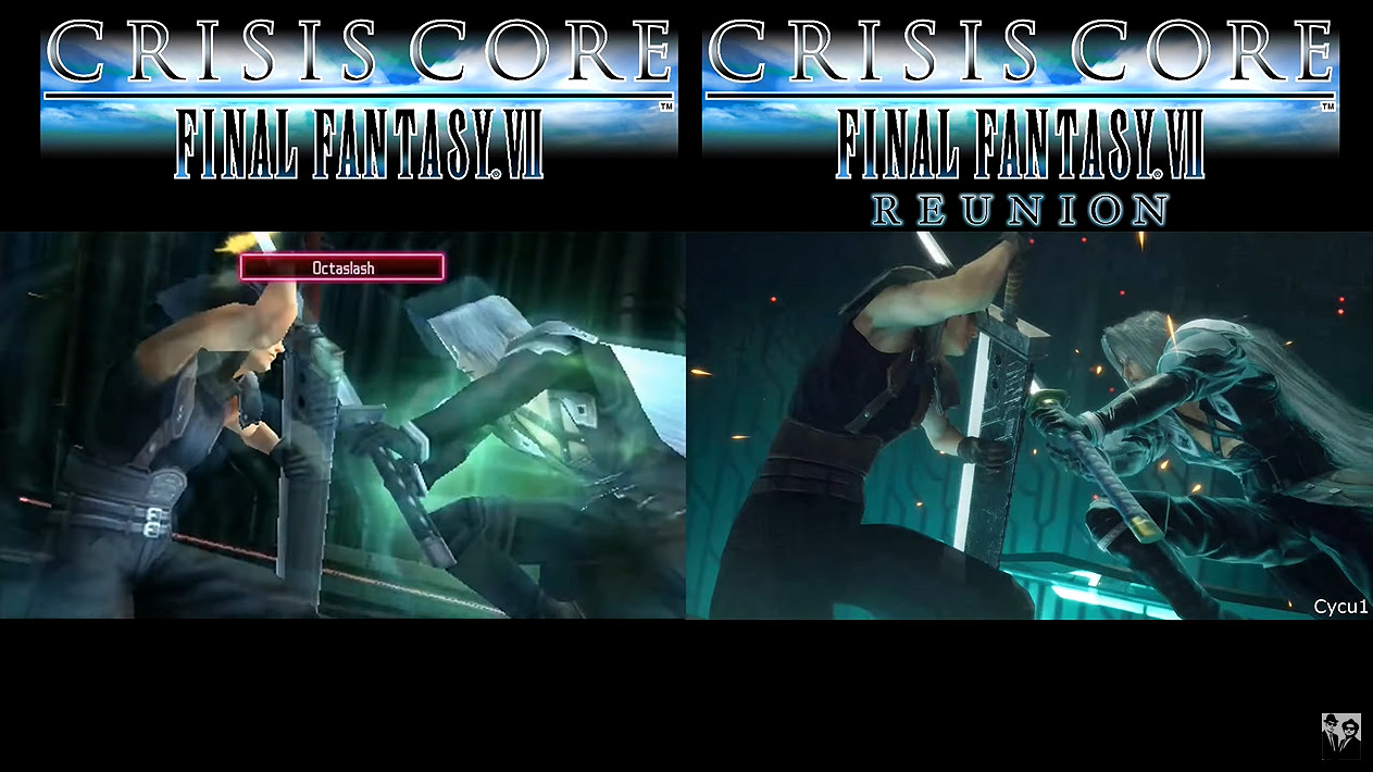 《最終幻想7:核心危機 重聚》宣傳片與原版對比 《最終幻想7:核心危機 重聚》宣傳片與原版對比