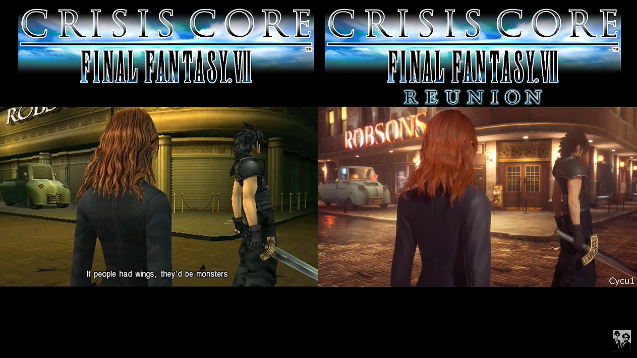 《最終幻想7:核心危機 重聚》宣傳片與原版對比 《最終幻想7:核心危機 重聚》宣傳片與原版對比