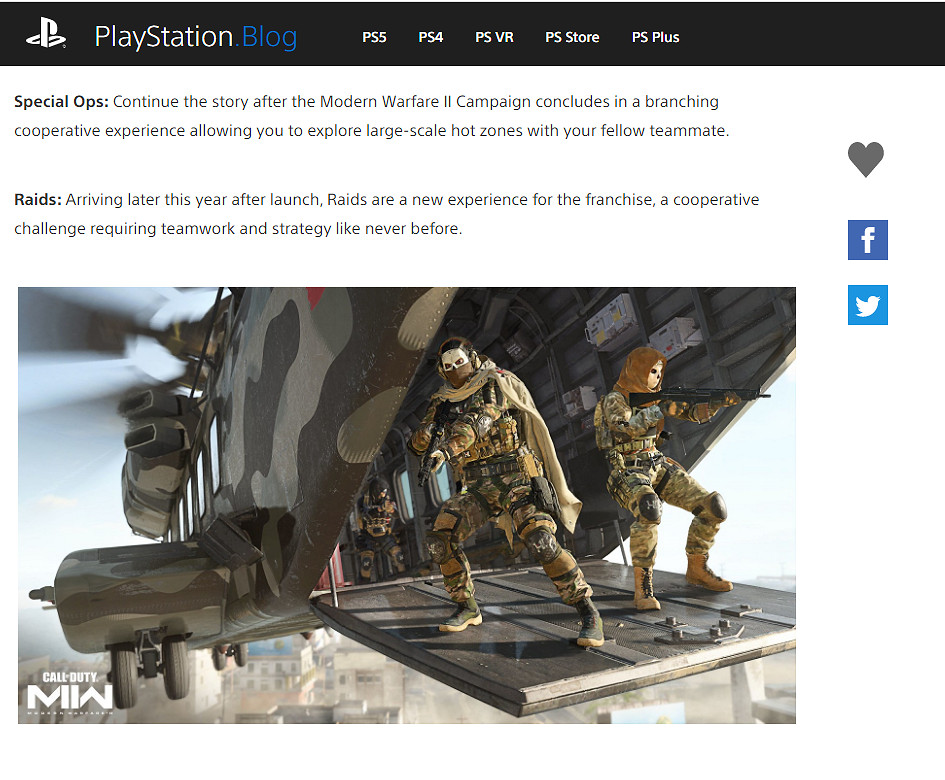 《決勝時刻：現代戰爭2》公布團隊突襲和雙人合作模式