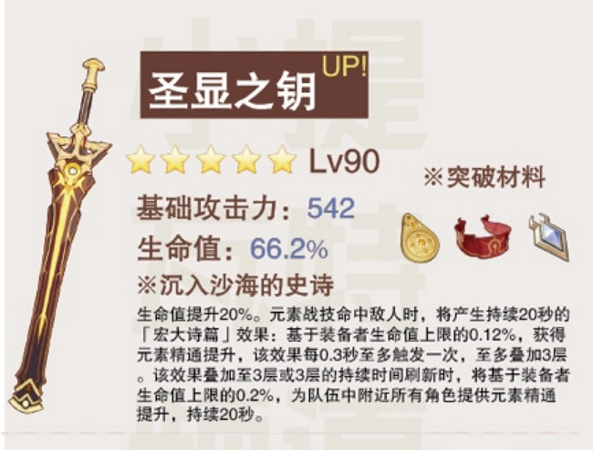 《原神》聖顯之鑰怎麽樣 聖顯之鑰屬性一覽 《原神》聖顯之鑰怎麽樣 聖顯之鑰屬性一覽