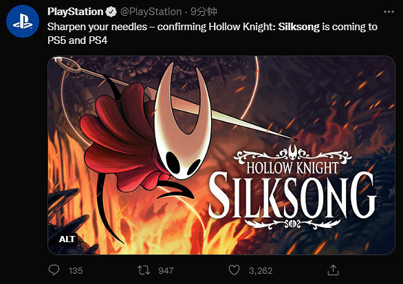 《空洞騎士：絲之歌》也會登陸PS4/PS5 發售日暫未公布