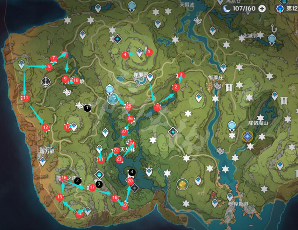 《原神》3.1草神瞳位置大全 沙漠地圖草神瞳收集攻略