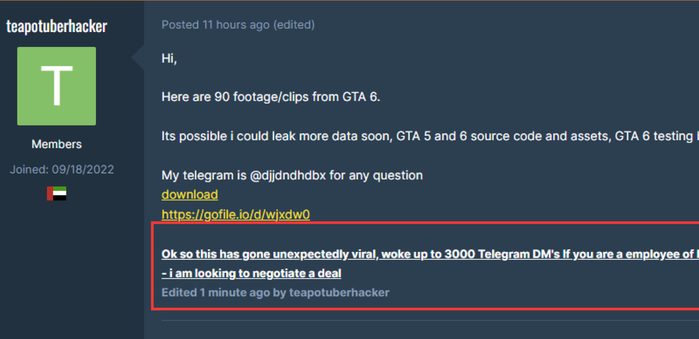 早報：《GTA6》大量泄露為真 駭客要R星找其談判