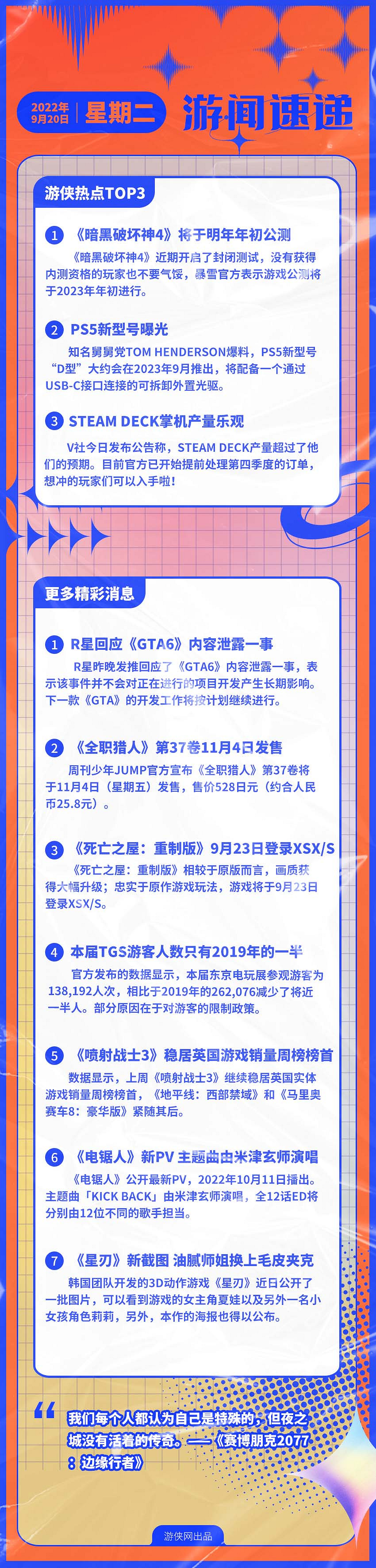 早報：《暗黑4》明年年初公測 PS5新型號帶光碟機