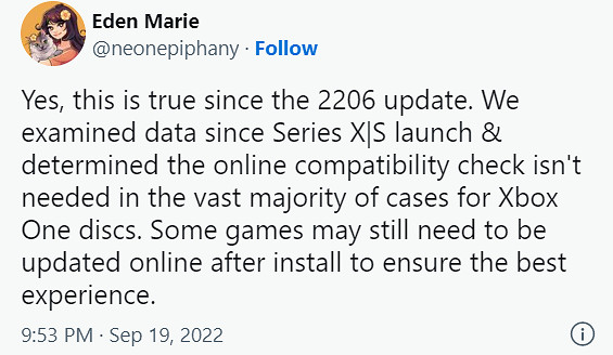 Xbox Series X更新：運行上世代光碟無需再連網驗證