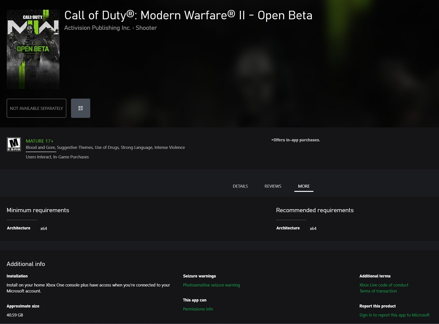 《決勝時刻19：現代戰爭2》公開B測：XBOX版40.59G！