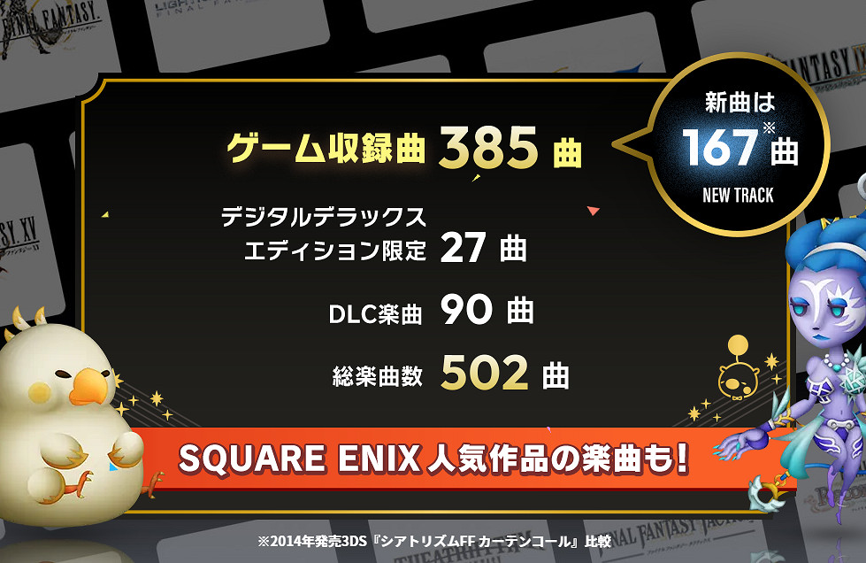 《最終幻想:節奏劇場》樂曲情報公布!共502首曲目 《最終幻想:節奏劇場》樂曲情報公布!共502首曲目