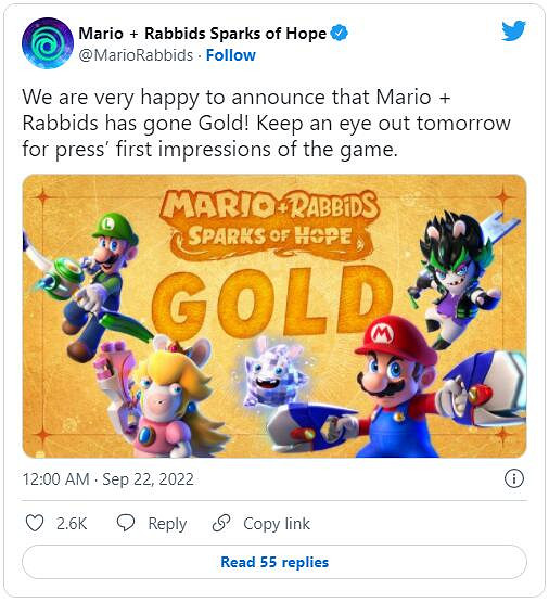 《瑪利歐+瘋狂兔子 星耀之願》送廠壓盤！10月20日發售
