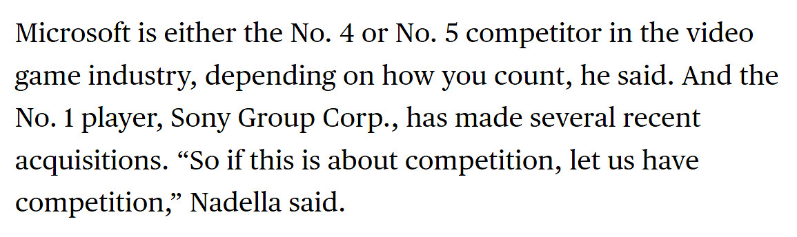 微軟CEO對動視暴雪收購案信心滿滿:索尼也沒少買! 微軟CEO對動視暴雪收購案信心滿滿:索尼也沒少買!