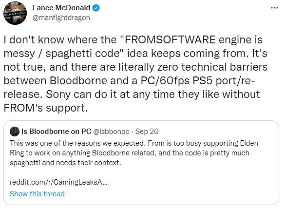 《血源》Mod作者:移植PC和重製PS5版不是難事 《血源》Mod作者:移植PC和重製PS5版不是難事