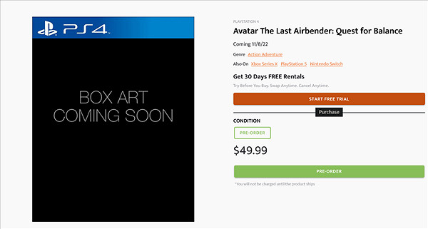 線上零售商曝《降世神通:探索平衡》11月8日發售! 線上零售商曝《降世神通:探索平衡》11月8日發售!