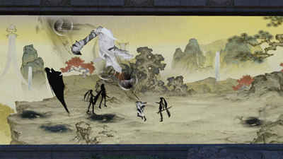 3D角色變2D紙片人！逆水寒手遊橫版水墨畫關卡展示