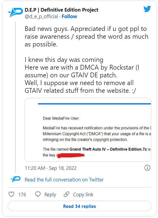 Take-Two下架《GTA4》「Definitive Edition」經典mod Take-Two下架《GTA4》「Definitive Edition」經典mod