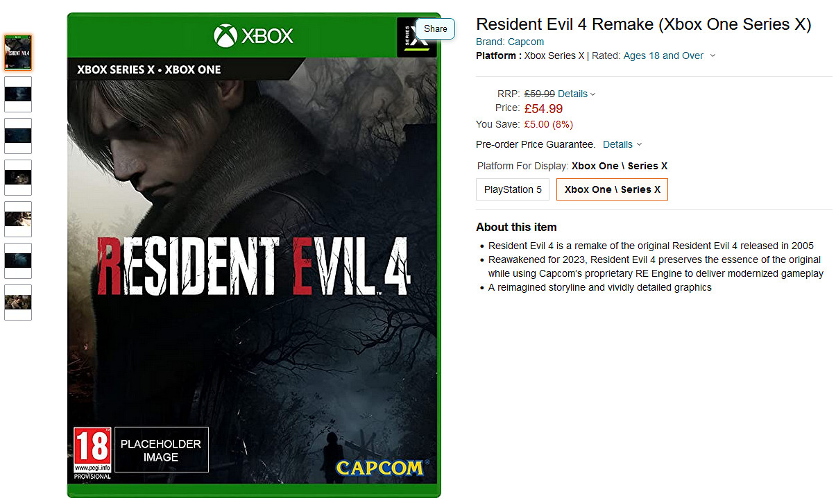 《惡靈古堡4:重製版》後續將來有可能追加Xbox one版本 《惡靈古堡4:重製版》後續將來有可能追加Xbox one版本