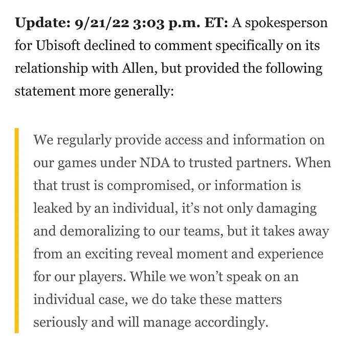 《刺客教條:幻景》爆料人身份曝光!育碧表示很沮喪! 《刺客教條:幻景》爆料人身份曝光!育碧表示很沮喪!