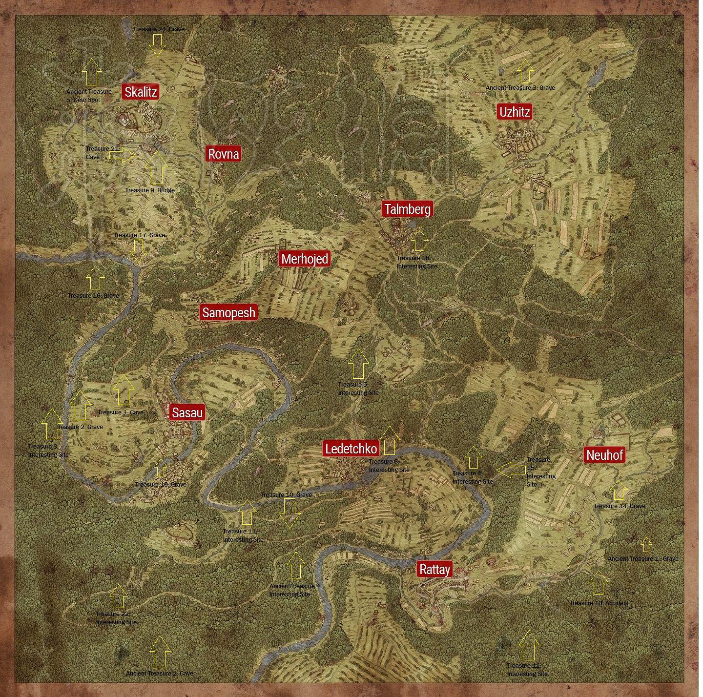 《天國降臨: 救贖》全藏寶圖位置圖分享 哪裡有寶藏? 《天國降臨: 救贖》全藏寶圖位置圖分享 哪裡有寶藏?