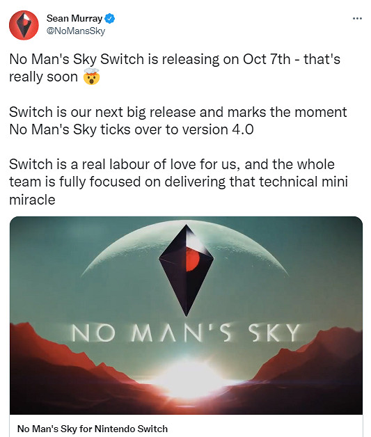 《無人深空》將更新4.0版本！隨Switch版發售一同上線