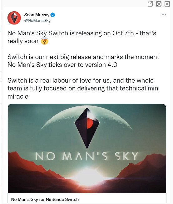 《無人深空》4.0重點將是Switch版！官方：吸引新玩家！