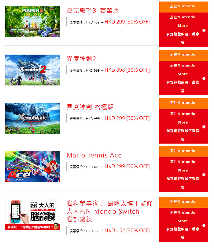 港服任天堂eshop開啟秋季優惠 8款大作參與活動