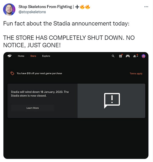 雲遊戲平台Stadia商店已關閉 事先未告知使用者和開發者 雲遊戲平台Stadia商店已關閉 事先未告知使用者和開發者
