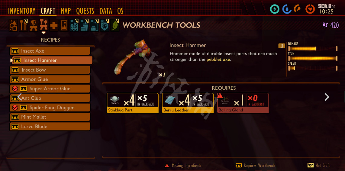 《Grounded》二級錘怎麽做 微小世界生存戰二級錘製作方法