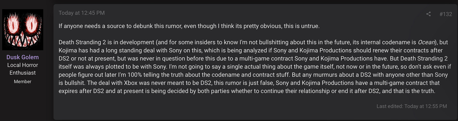 舅舅黨爆料小島秀夫《死亡擱淺2》開發中 代號“海洋”