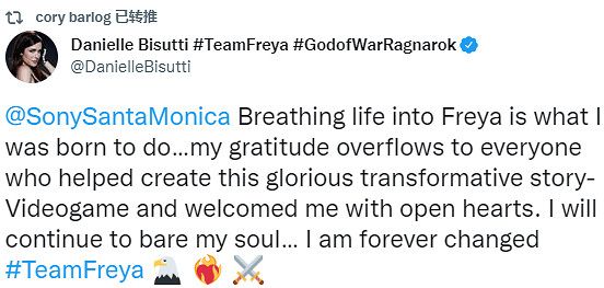 《戰神:諸神黃昏》芙蕾雅演員曬動捕照 女神氣質滿滿 《戰神:諸神黃昏》芙蕾雅演員曬動捕照 女神氣質滿滿