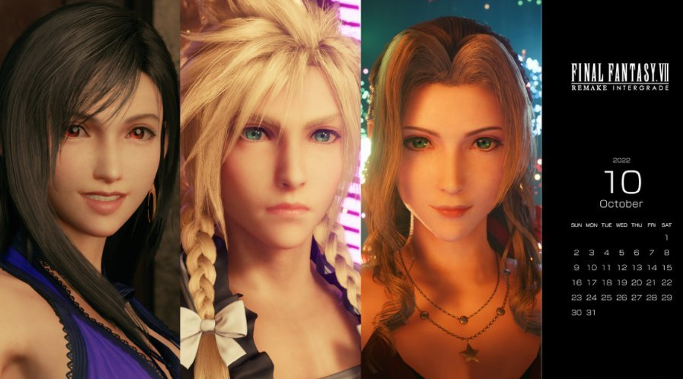 三&quot;美&quot;齊聚！《最終幻想7:重製版》發布10月月曆壁紙