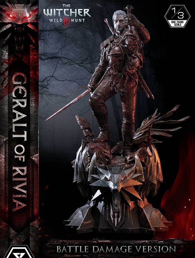 高約90cm！P1S《巫師3》傑洛特戰損鮮血版1/3雕像！