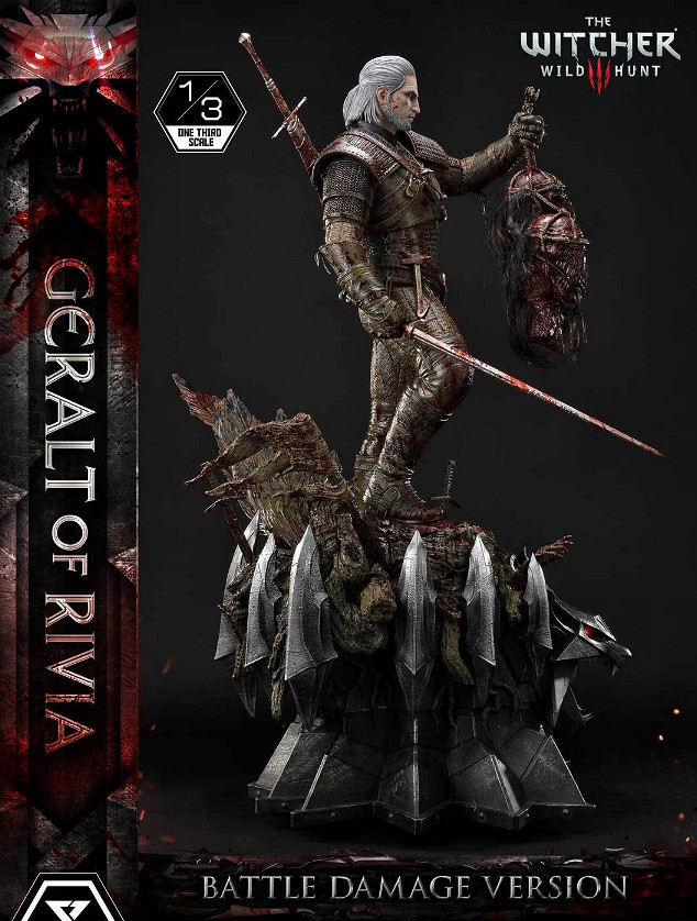 高約90cm！P1S《巫師3》傑洛特戰損鮮血版1/3雕像！