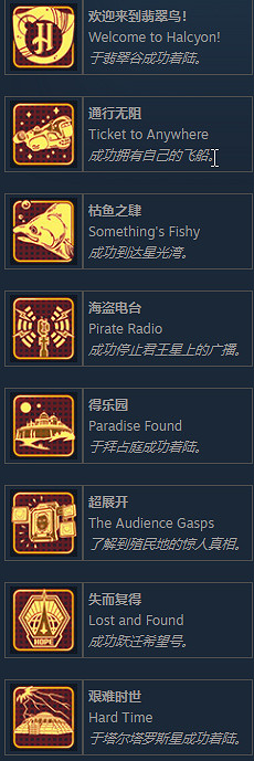 《外圍世界》全成就一覽