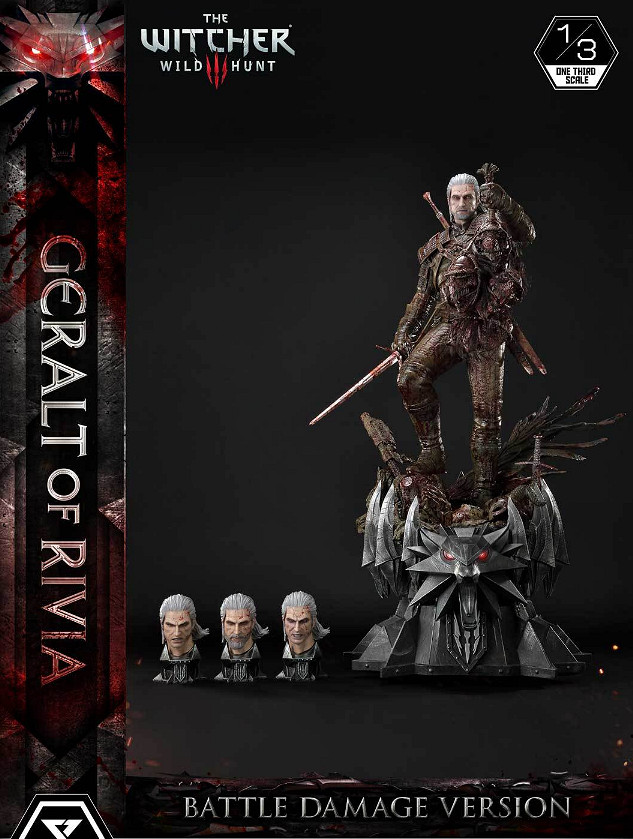 高約90cm！P1S《巫師3》傑洛特戰損鮮血版1/3雕像！