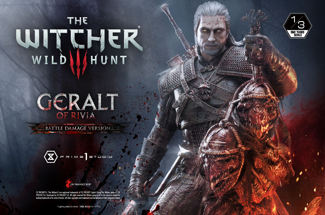 高約90cm！P1S《巫師3》傑洛特戰損鮮血版1/3雕像！