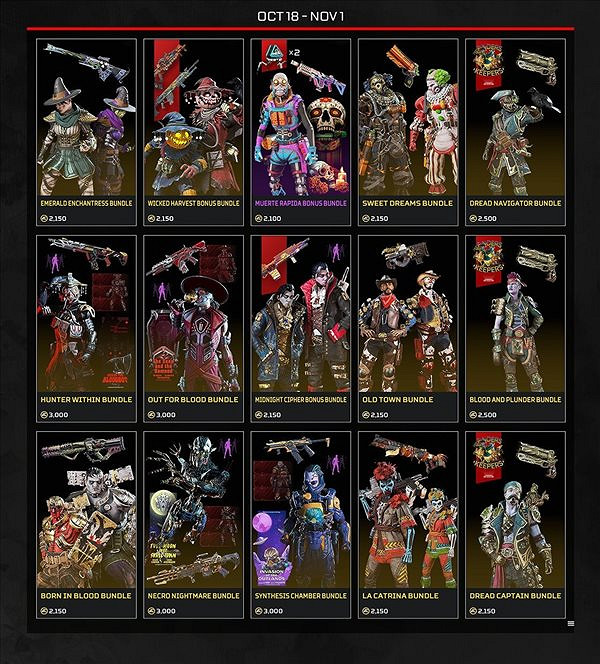 《Apex英雄》萬聖節特賣 限時模式“暗影大逃殺”開啟 《Apex英雄》萬聖節特賣 限時模式“暗影大逃殺”開啟