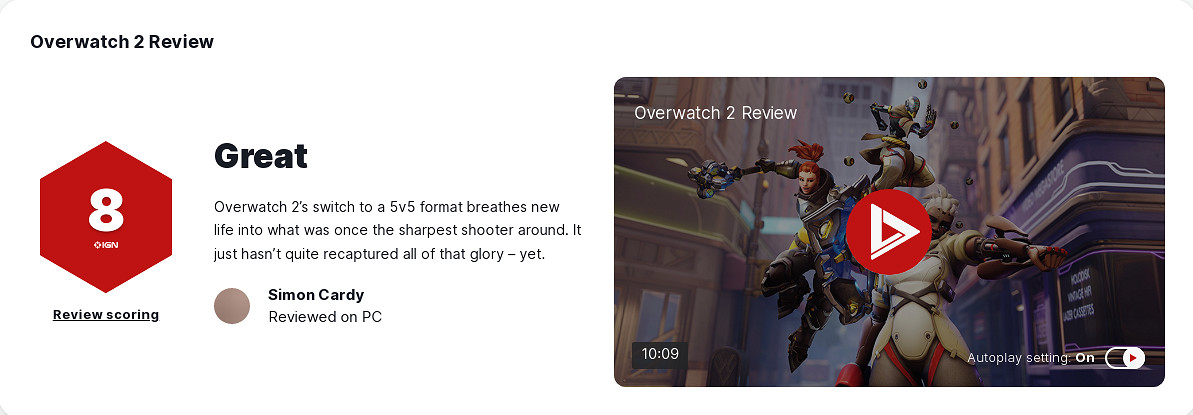 《鬥陣特攻》“歸來”媒體評分解禁:IGN8分 M站開分81