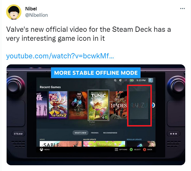 V社Steam Deck宣傳影片竟包含NS模擬器！隨後立即刪除