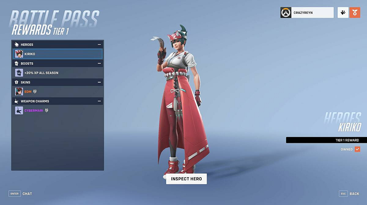 玩家計算《OW2》中不課金解鎖霧子所有飾品需要5年！