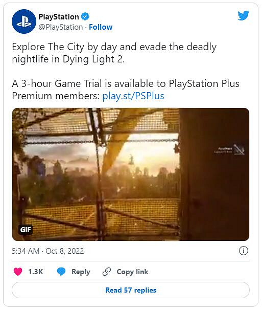 PS Plus高級會員將可免費試玩3小時《垂死之光2》