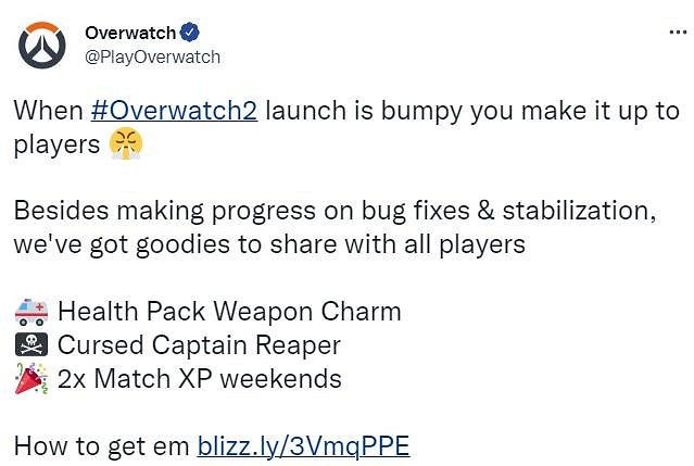 《鬥陣特攻：歸來》Bug補償方案公布：死神金皮雙倍經驗周末