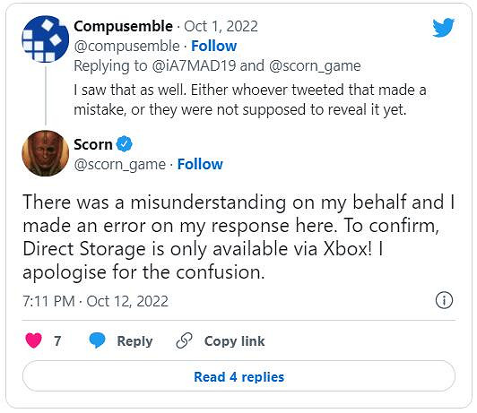 開發商澄清《蔑視》PC版並不支援DirectStorage技術