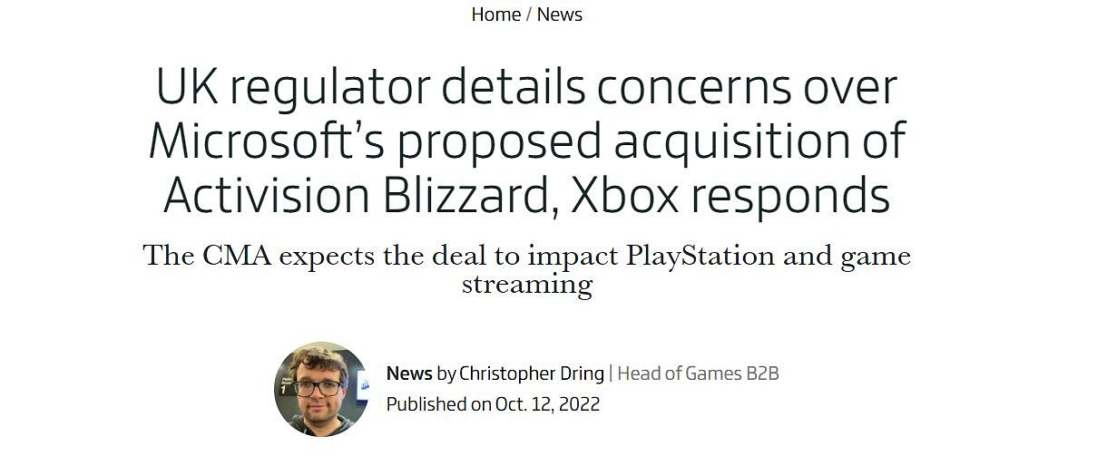 微軟x動視暴雪收購交易未能通過英國CMA首輪審核！