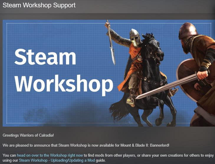 《騎馬與砍殺2:霸主》現已支援創意工坊 正式版10月25日上線 《騎馬與砍殺2:霸主》現已支援創意工坊 正式版10月25日上線