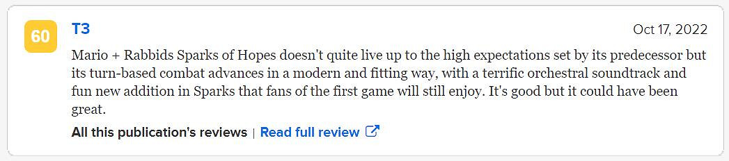 雄心勃勃的續作!《馬裡奧瘋兔:星耀之願》M站評分85 雄心勃勃的續作!《馬裡奧瘋兔:星耀之願》M站評分85