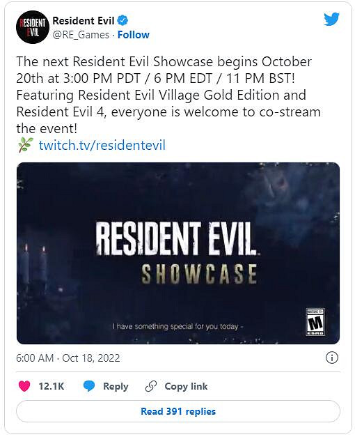 卡普空官宣《惡靈古堡》展示會時間!預熱短片公布 卡普空官宣《惡靈古堡》展示會時間!預熱短片公布