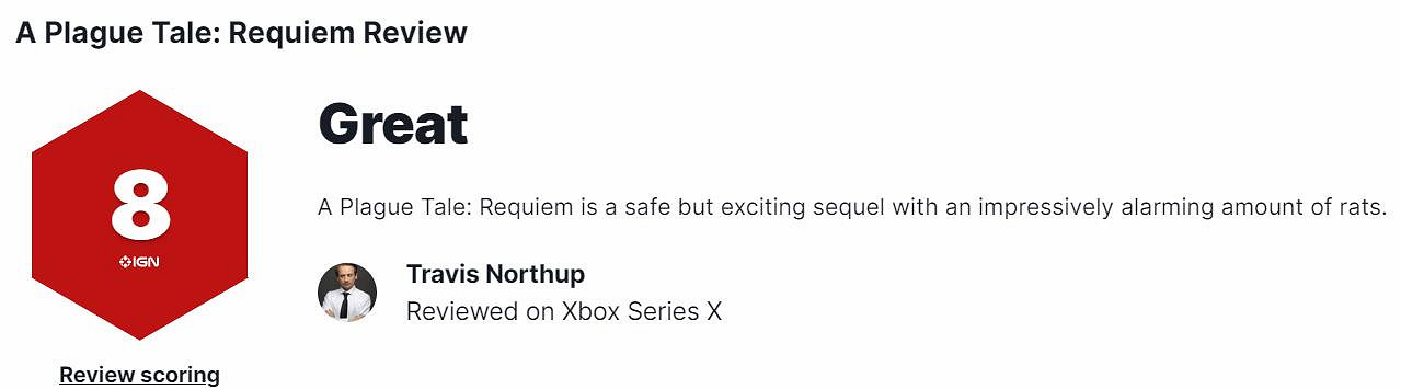 《瘟疫傳說安魂曲》評分怎麽看？評分介紹