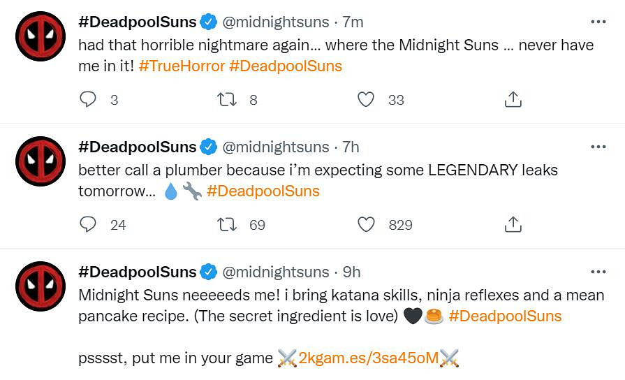 《漫威暗夜之子》官推被死侍"接管":這遊戲沒我不行! 《漫威暗夜之子》官推被死侍"接管":這遊戲沒我不行!