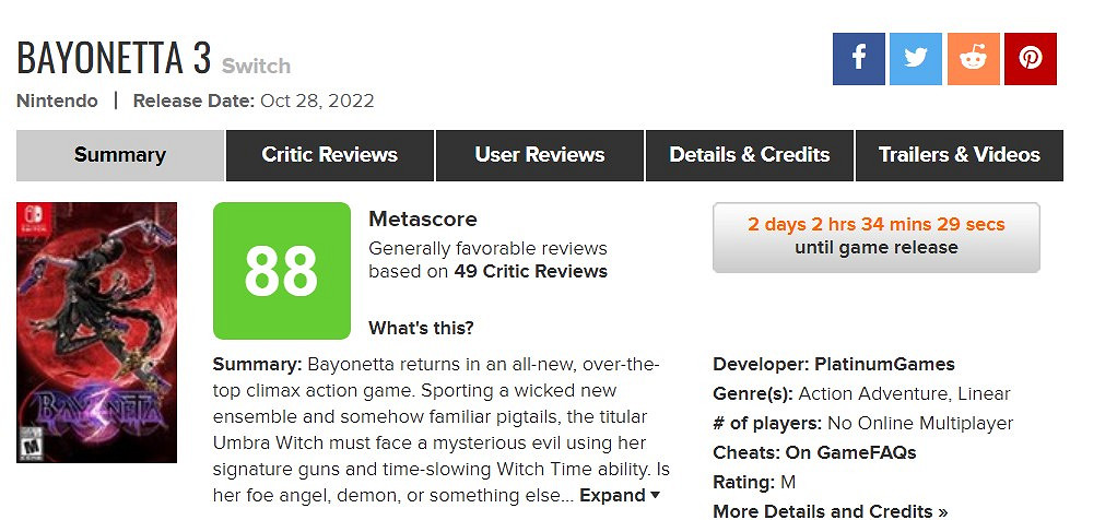 《獵天使魔女3》全球媒體評分解禁!M站均分88! 《獵天使魔女3》全球媒體評分解禁!M站均分88!