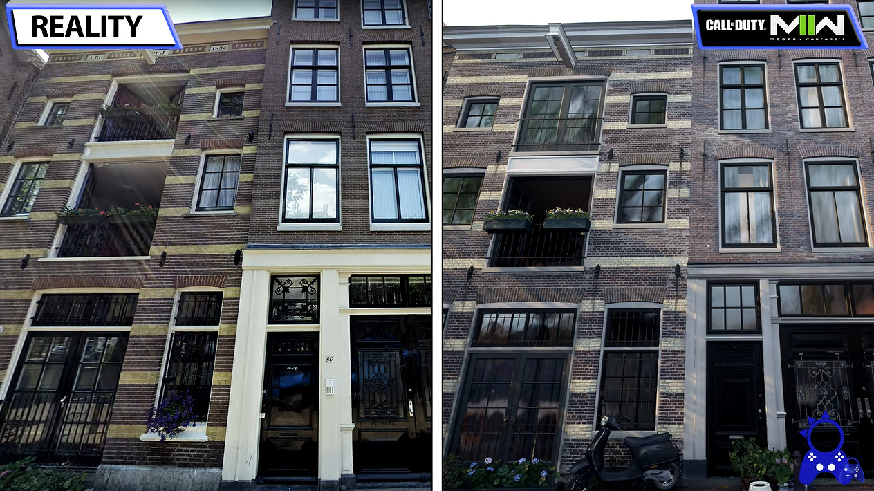 《決勝時刻19：現代戰爭2》阿姆斯特丹遊戲與現實對比