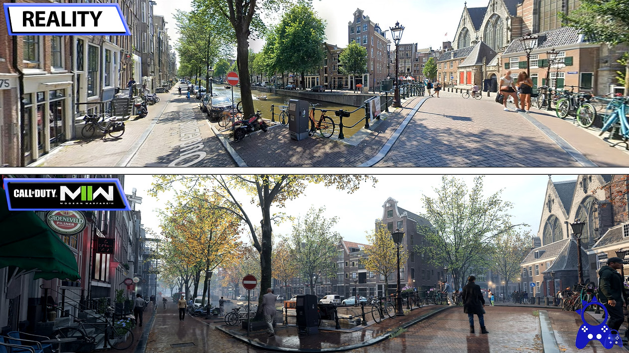 《決勝時刻19：現代戰爭2》阿姆斯特丹遊戲與現實對比